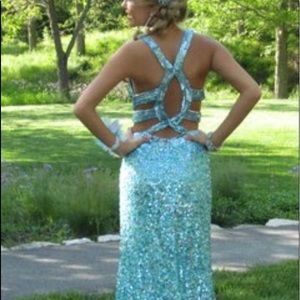 Blue sequin prom/formal dress